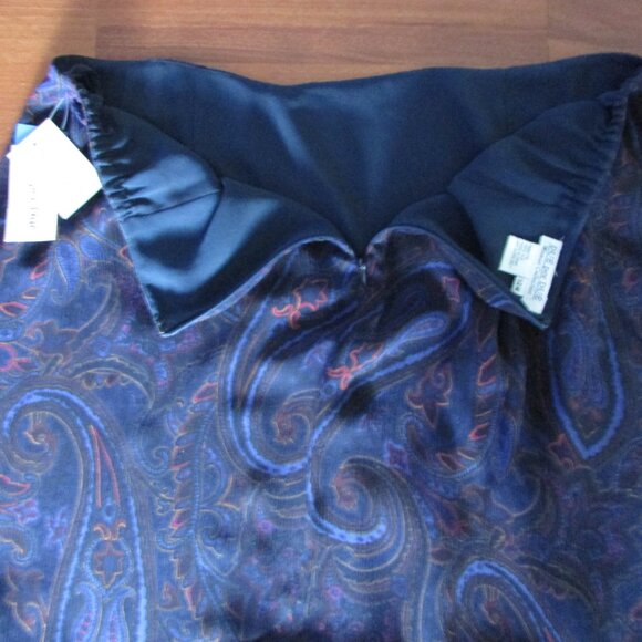 DUE per DUE Silk Print Skirt - Sz 14W - NEW - Picture 6 of 10